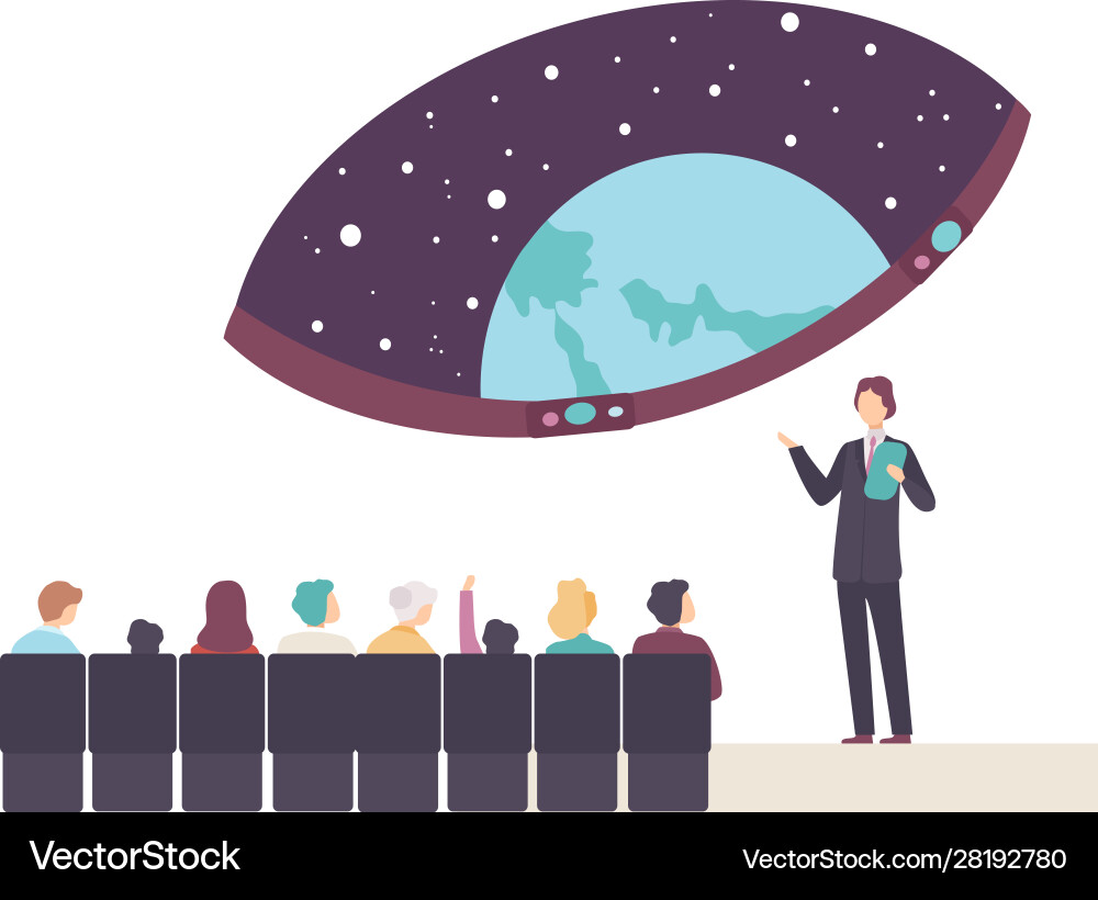 People characters attending a lecture People characters attending a lecture Vector Image
