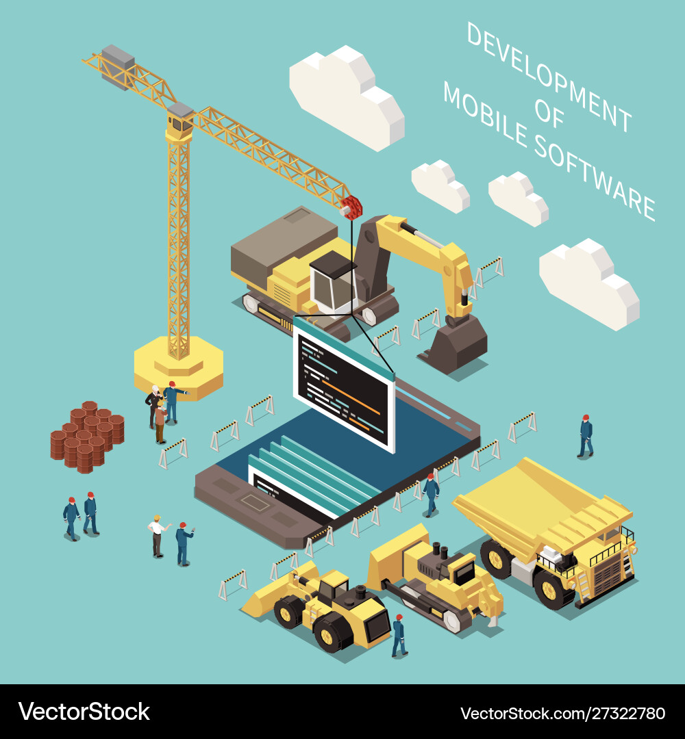 Programming development isometric concept vector image