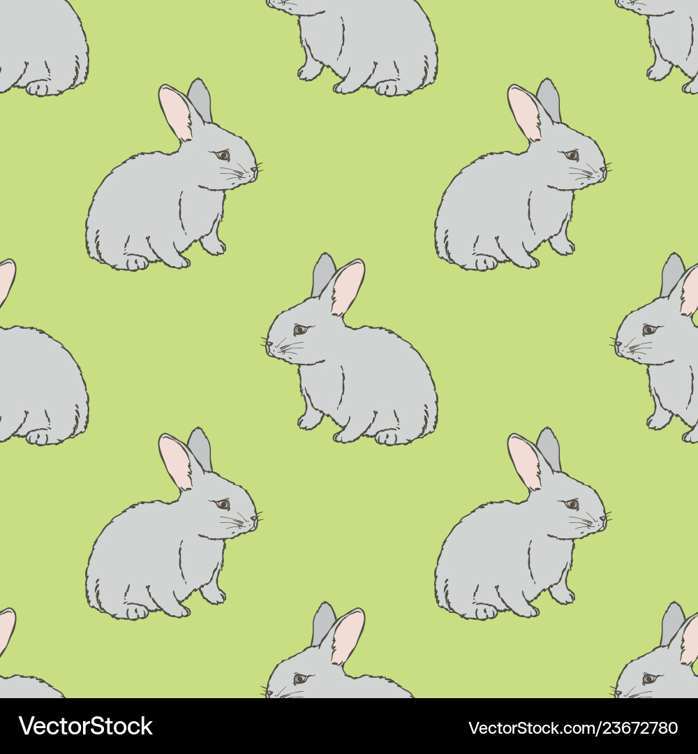 Rabbit seamless pattern vector image