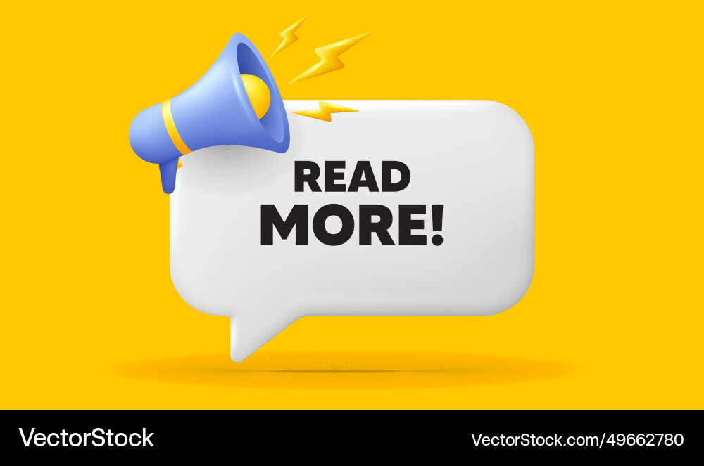 Read more symbol navigation sign 3d speech Vector Image