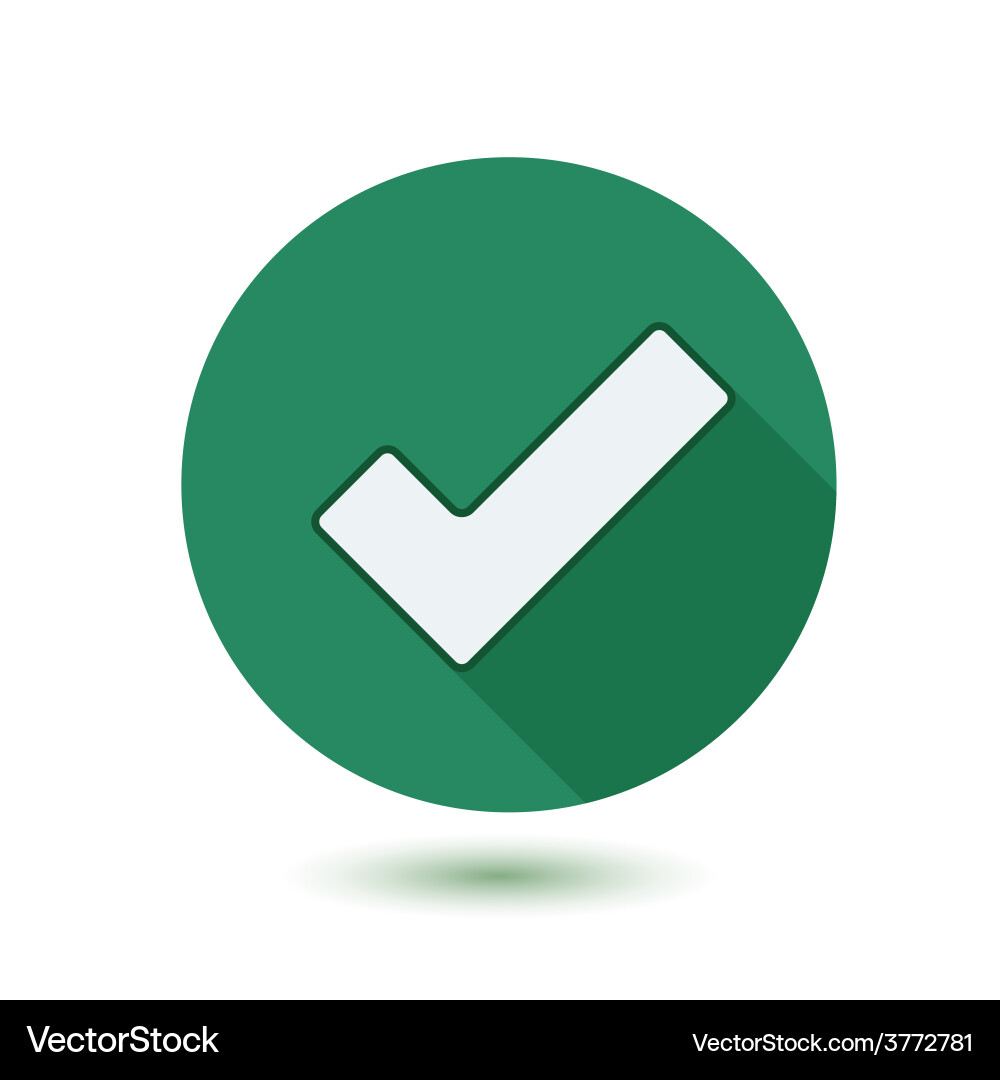 Abstract check symbol with long shadow for design Vector Image