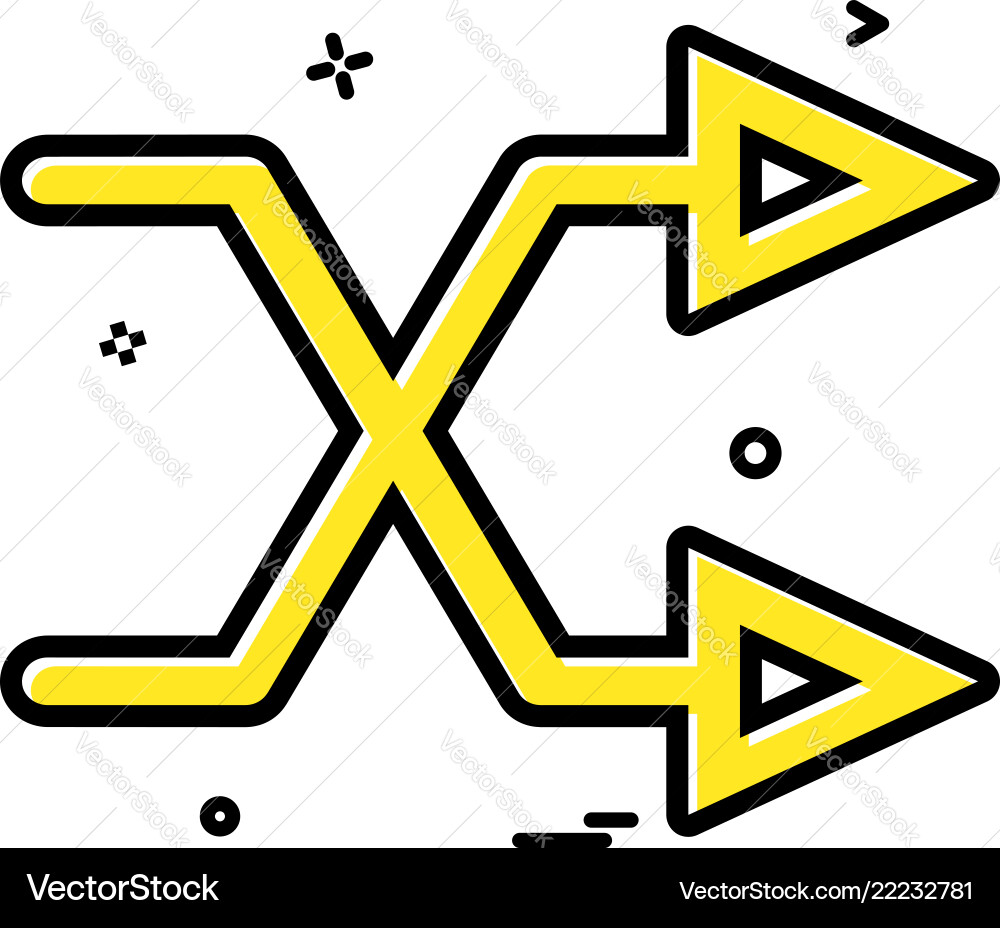 Arrow direction intersecting right two icon design Arrow direction intersecting right two icon design vector image