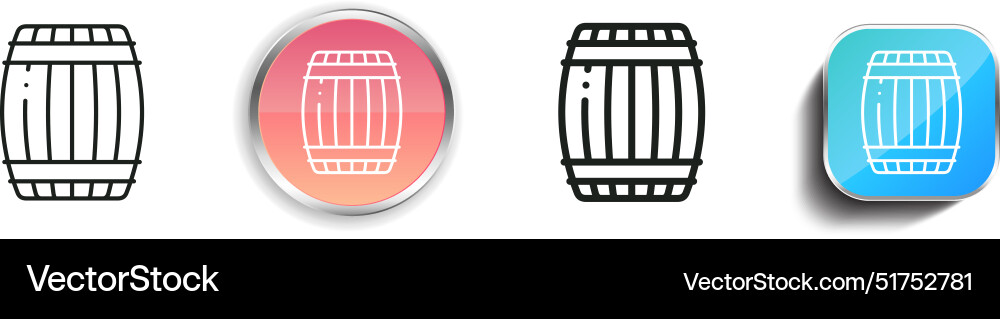 Barrel icon thin linear regular and button style Vector Image