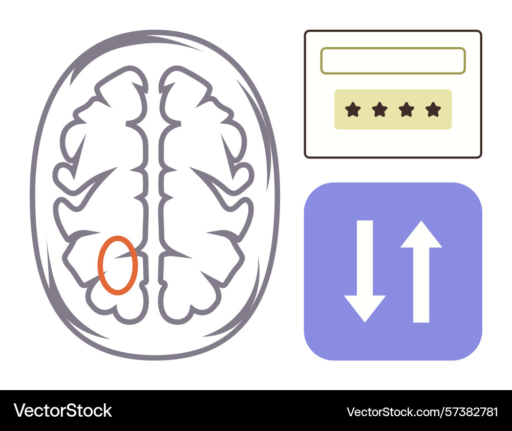 Brain and neural activity linked to data Brain and neural activity linked to data vector image