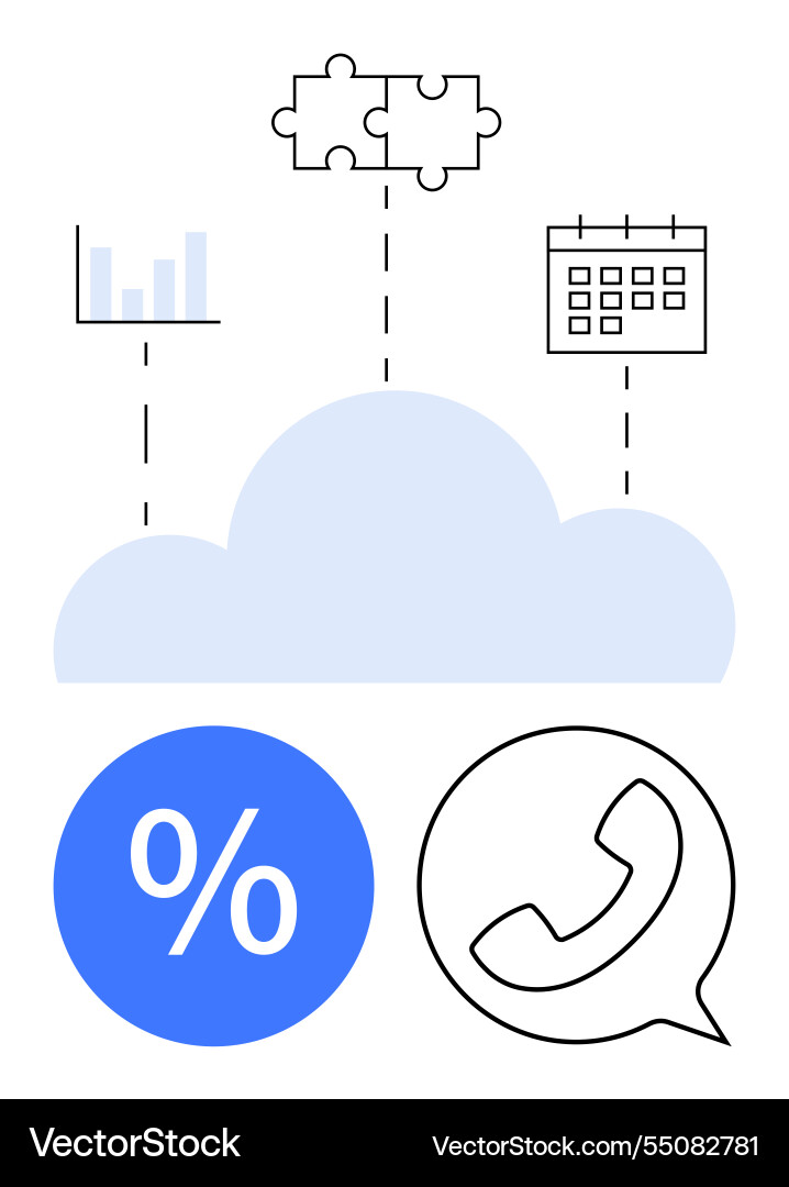 Cloud computing integration with graph puzzle Cloud computing integration with graph puzzle vector image