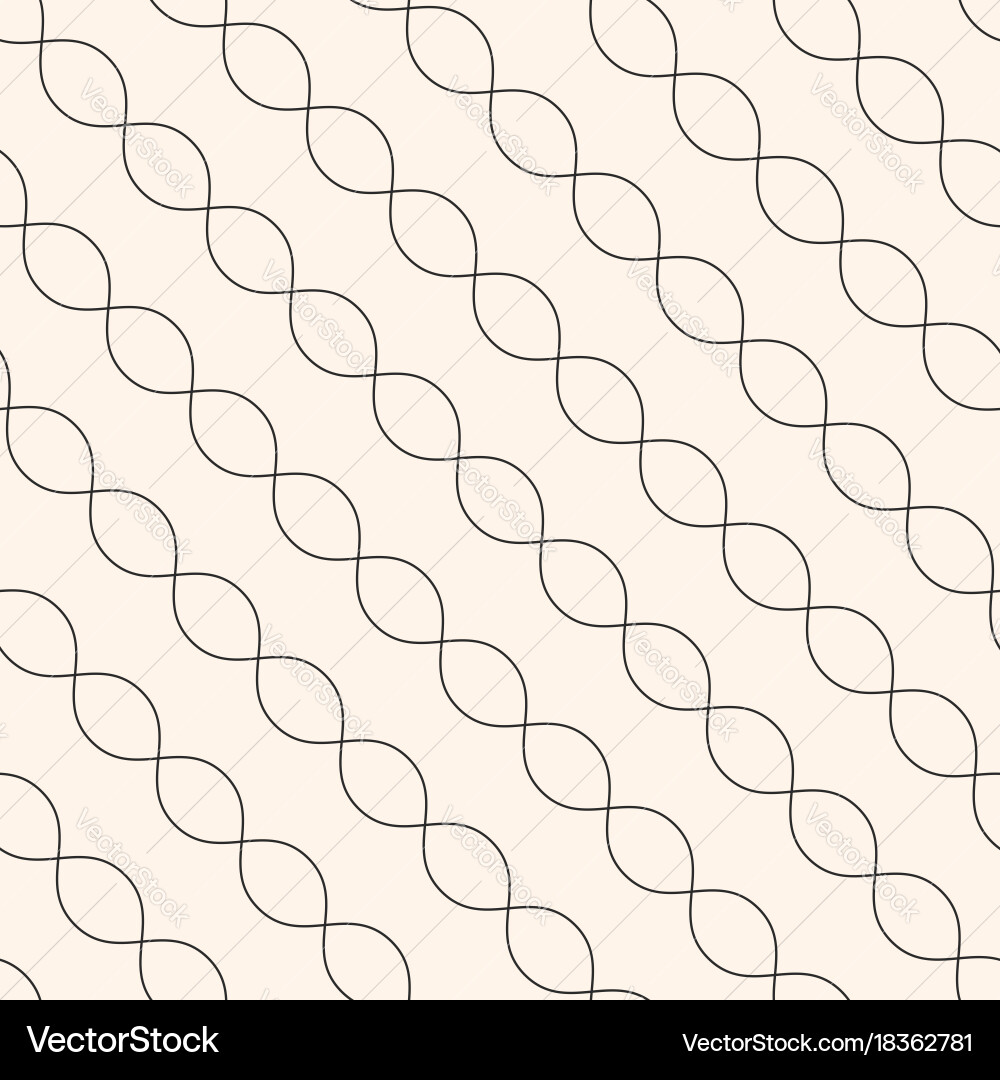 Diagonal wavy lines seamless pattern thin mesh Vector Image