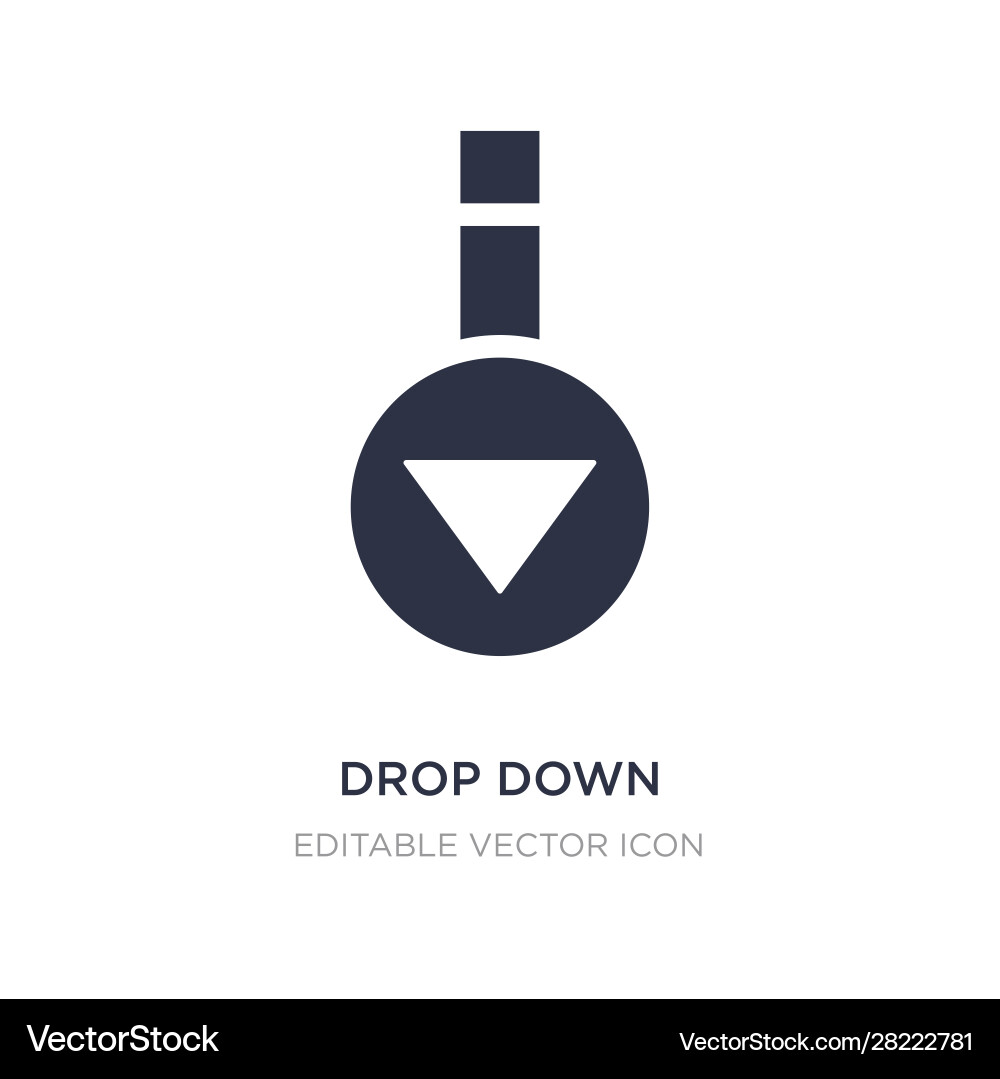 Drop down icon on white background simple element vector image