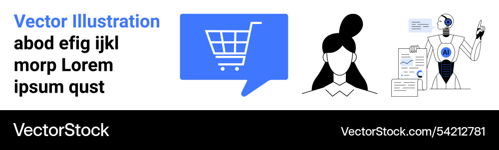 E-commerce and artificial intelligence concepts E-commerce and artificial intelligence concepts vector image