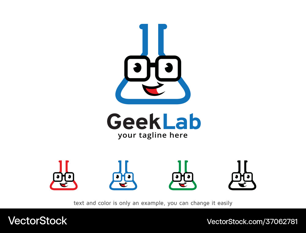 Geek lab logo template design Vector Image