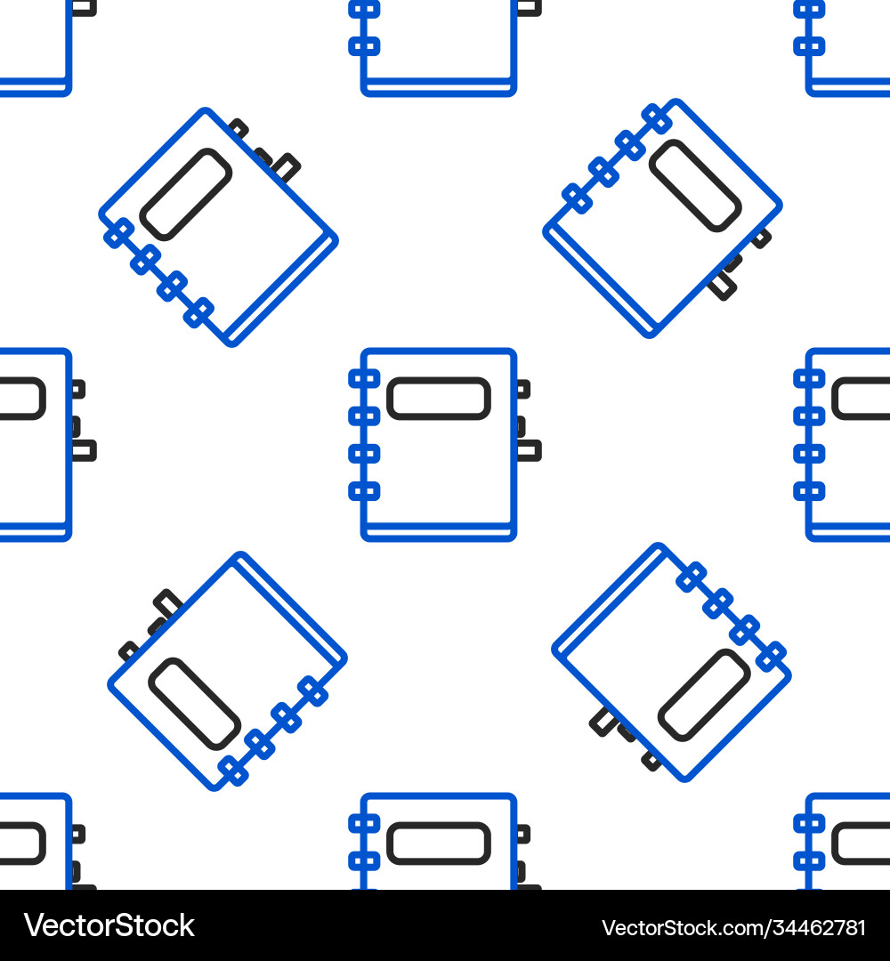 Line notebook icon isolated seamless pattern Line notebook icon isolated seamless pattern vector image