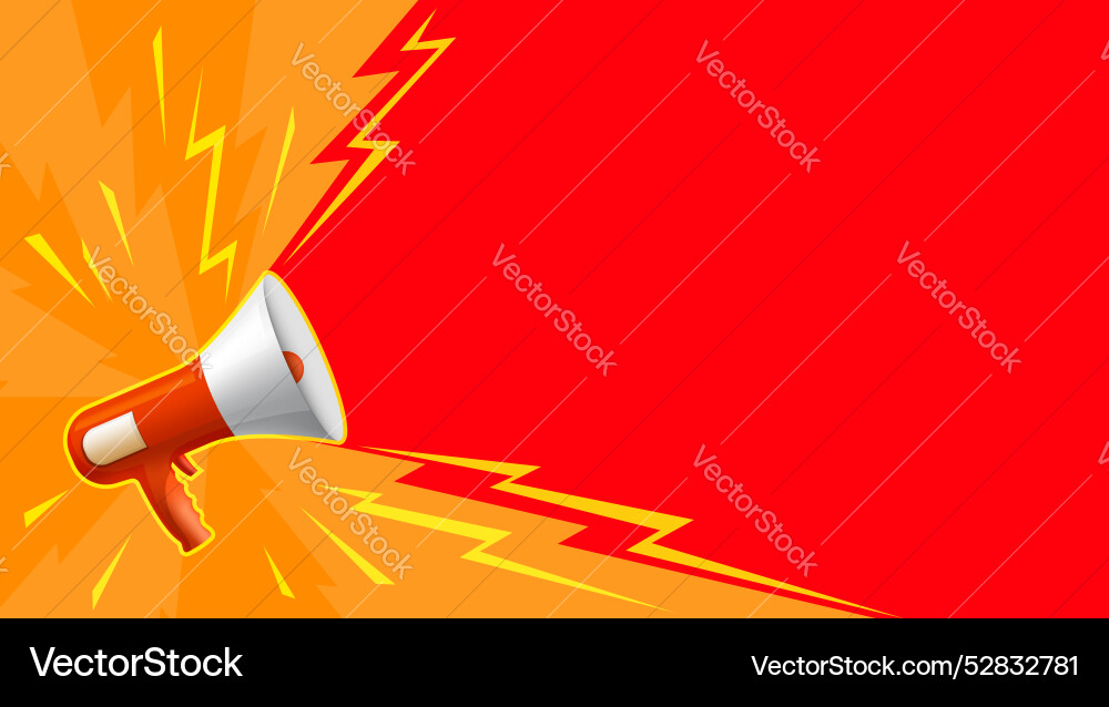 Megaphone on the background of an empty banner Megaphone on the background of an empty banner vector image