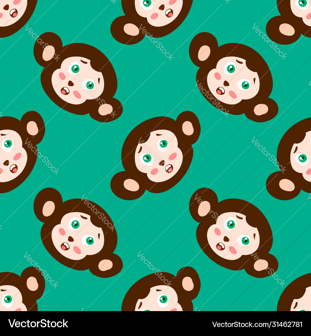 Monkeys pattern on white background Vector Image