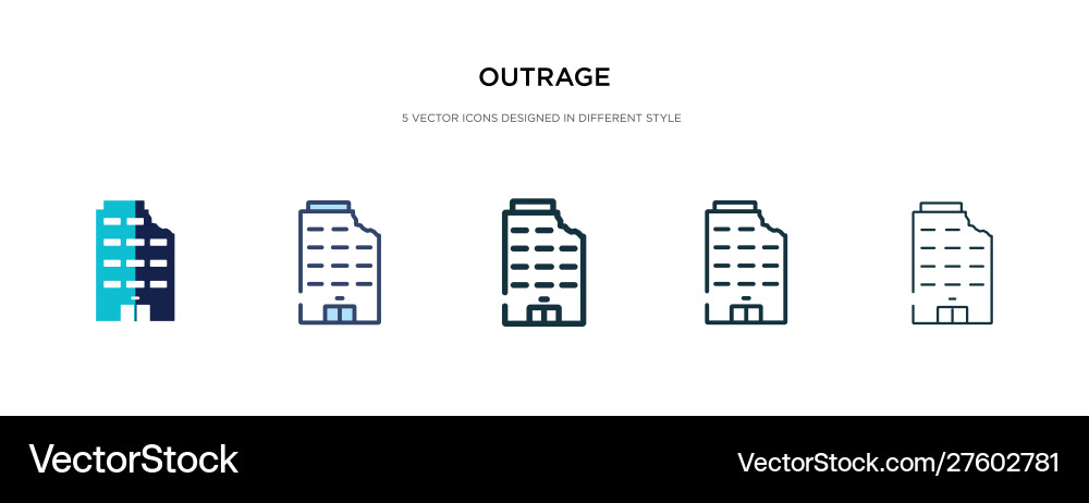 Outrage icon in different style two colored Vector Image
