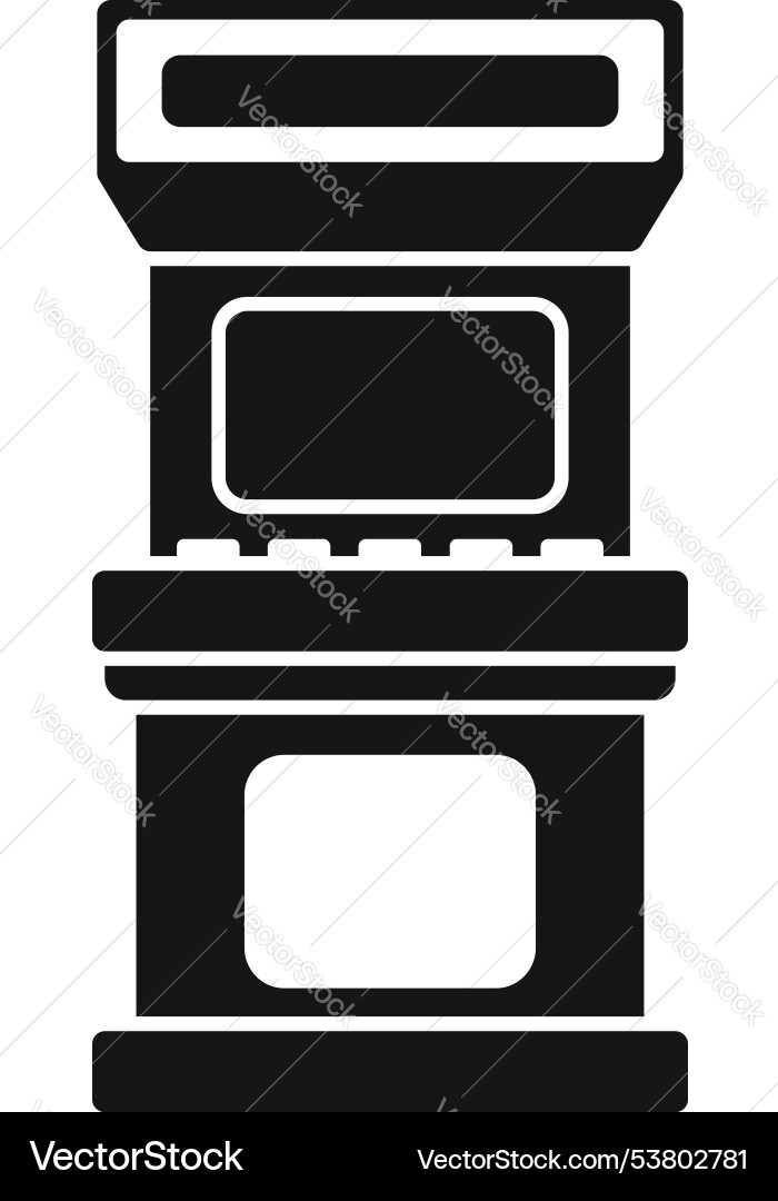 Retro arcade game machine standing on white Retro arcade game machine standing on white vector image