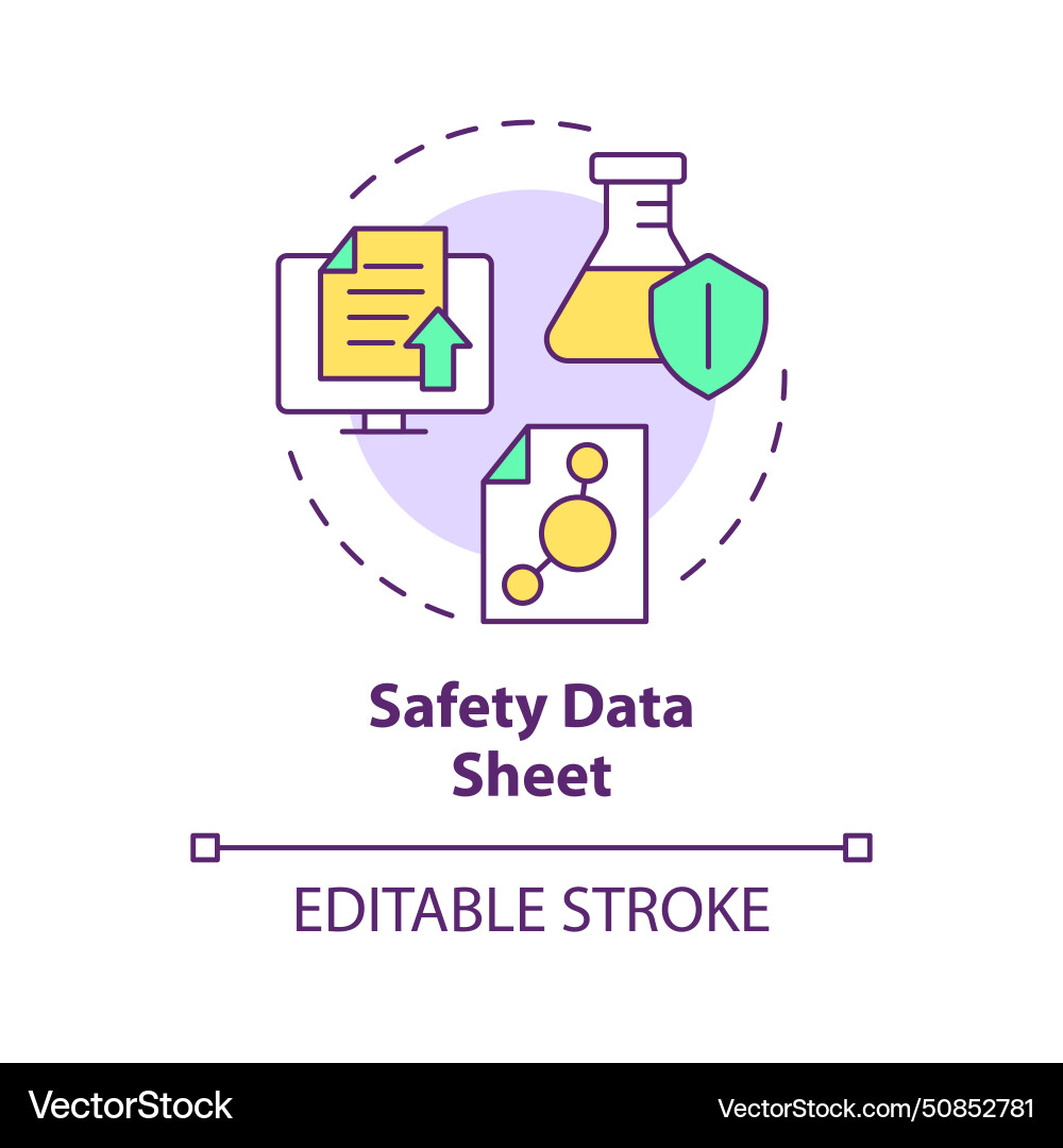 Safety data sheet multi color concept icon Safety data sheet multi color concept icon Vector Image