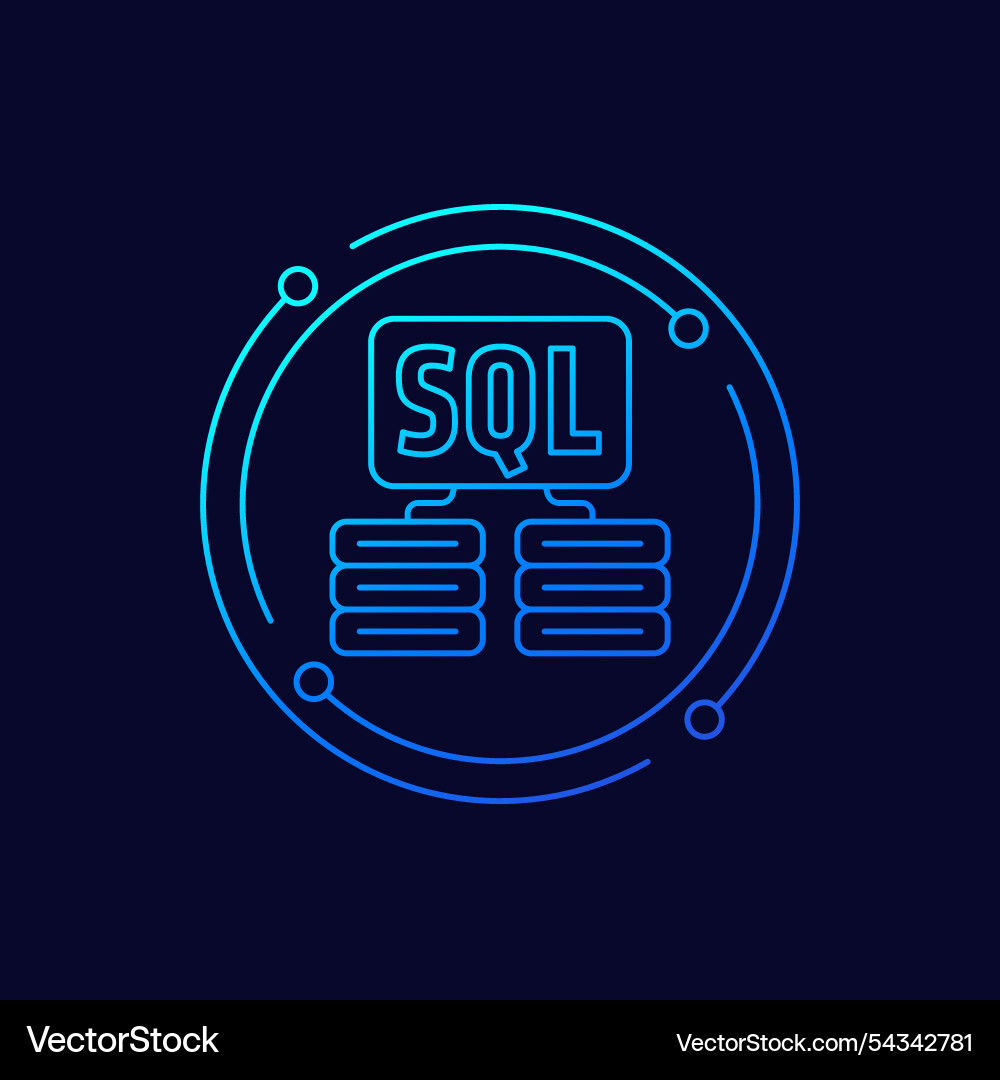 Sql servers icon linear design Vector Image