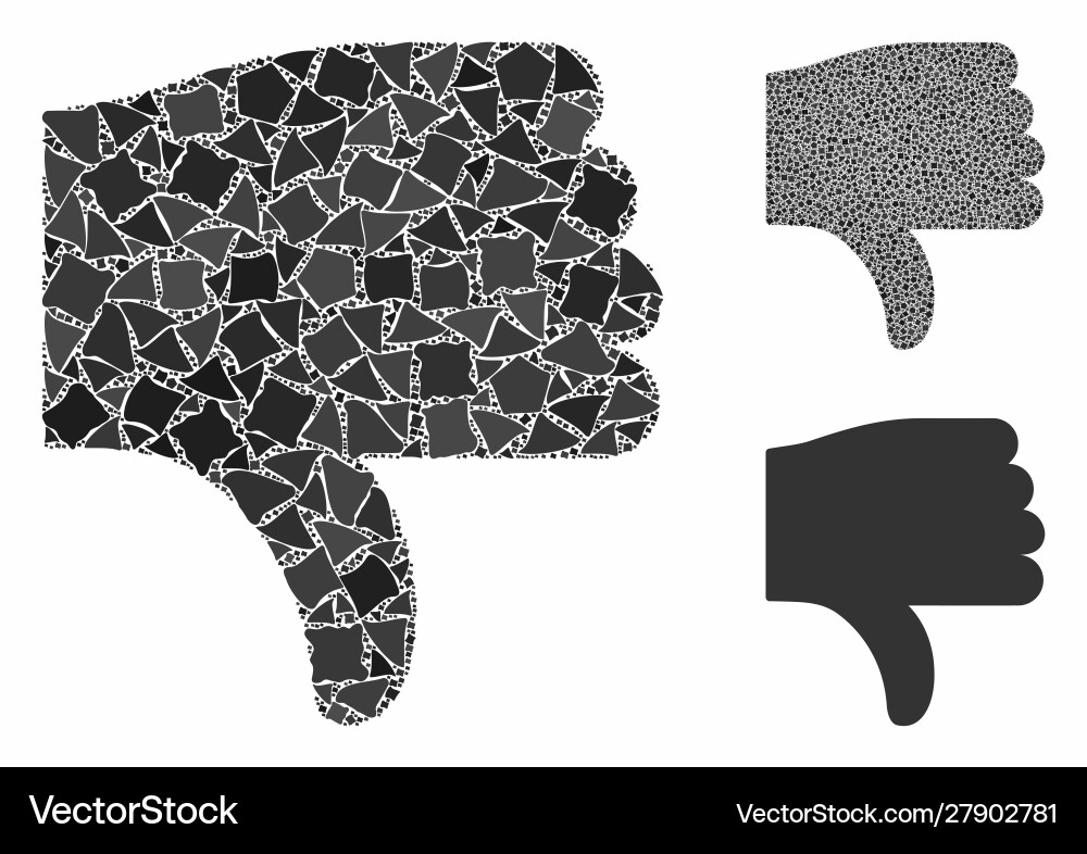 Thumb down composition icon irregular elements Thumb down composition icon irregular elements vector image