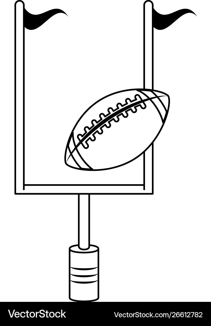 American football sport game cartoon in black American football sport game cartoon in black vector image