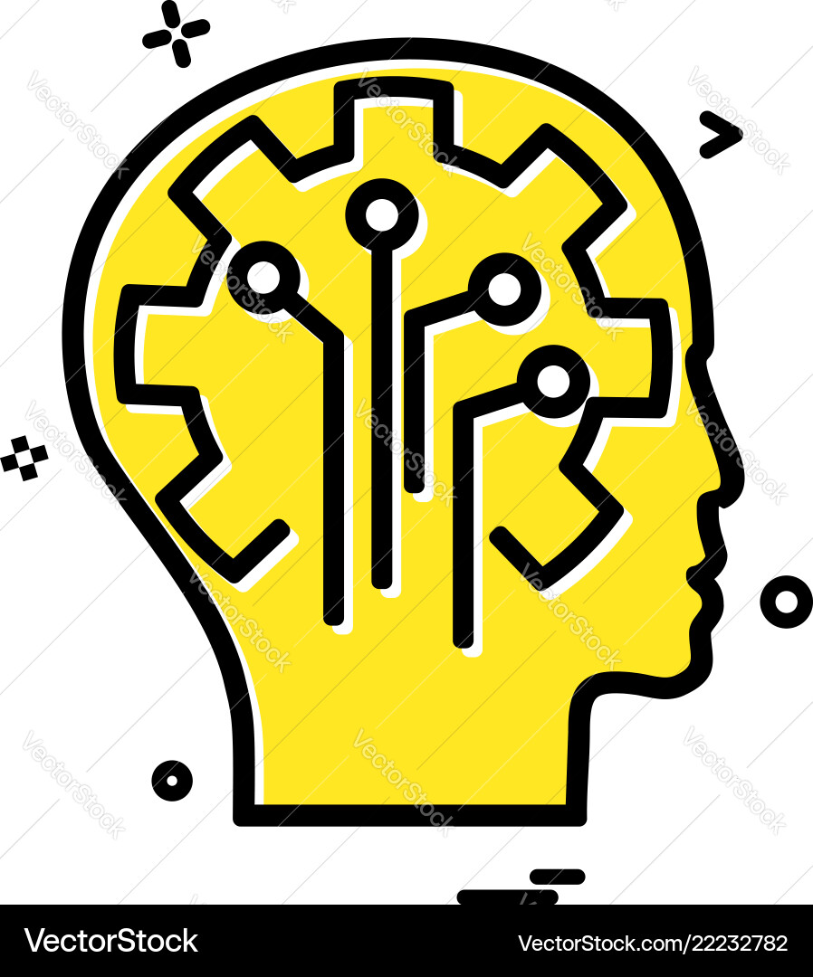Artificial brain circuit intelligence icon design Artificial brain circuit intelligence icon design vector image