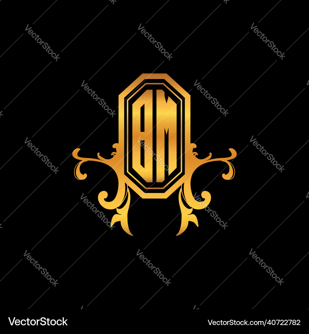 Bm Logo Monogramm Vintage geometrische Ornament Bm Logo Monogramm Vintage geometrische Ornament vektorbild