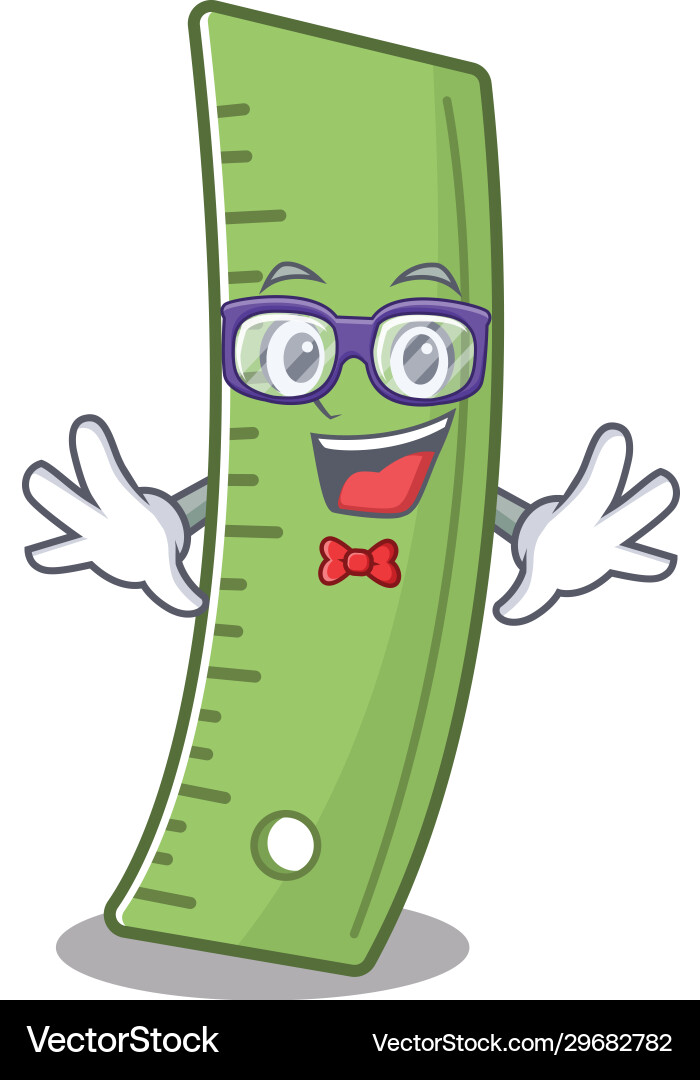 Cartoon character geek ruler in design Cartoon character geek ruler in design vector image
