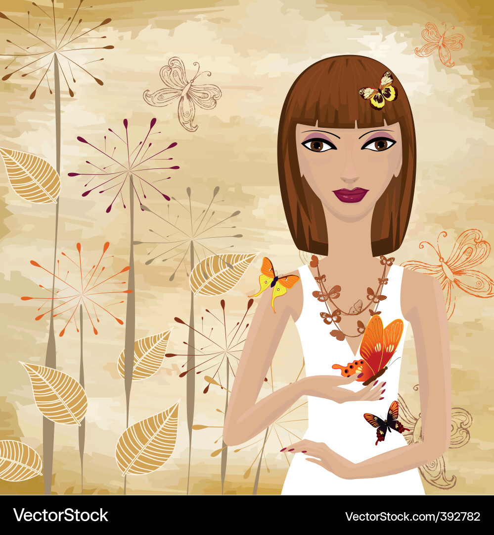 Cartoon Girl Vektorbild