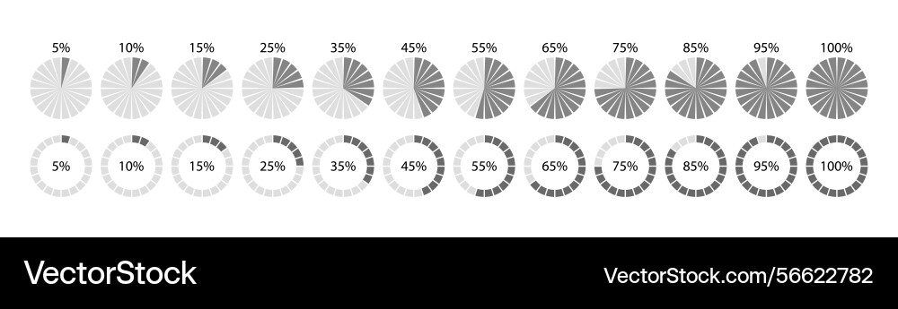 Circle 100 percent loading template round pie Circle 100 percent loading template round pie vector image