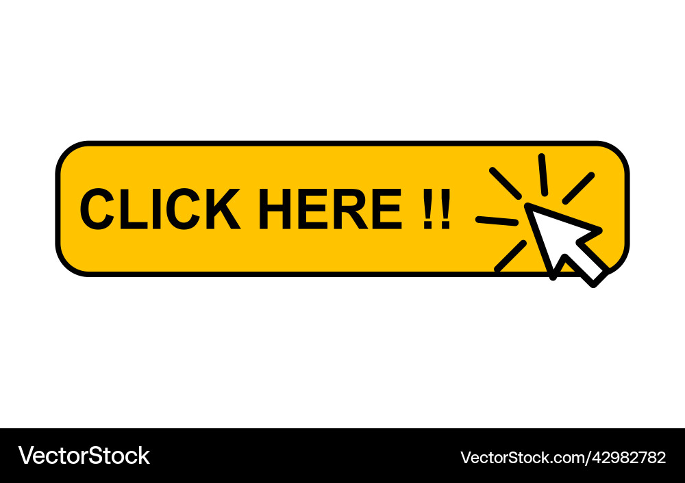 Click here web button internet flat pointer Click here web button internet flat pointer vector image
