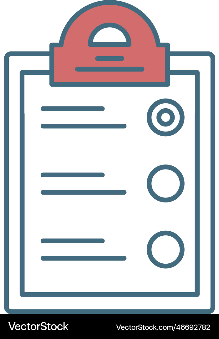 Clipboard icon flat check list form vector image