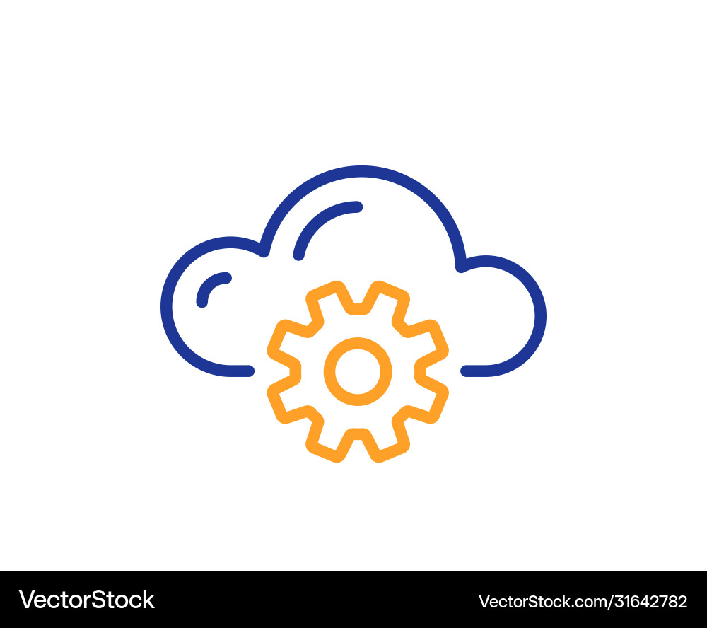 Cloud computing process line icon internet data Cloud computing process line icon internet data vector image