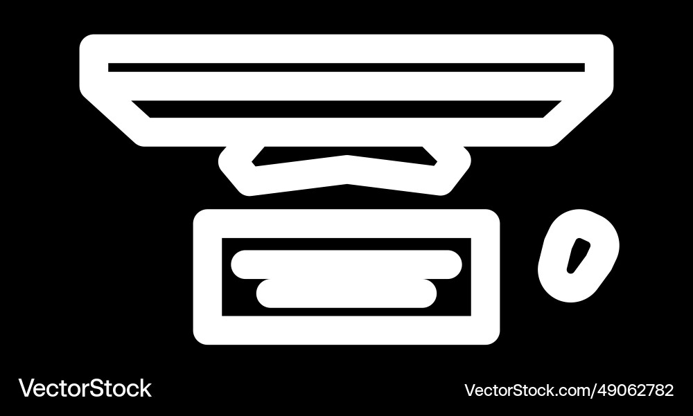 Computer table monitor top view glyph icon Computer table monitor top view glyph icon vector image