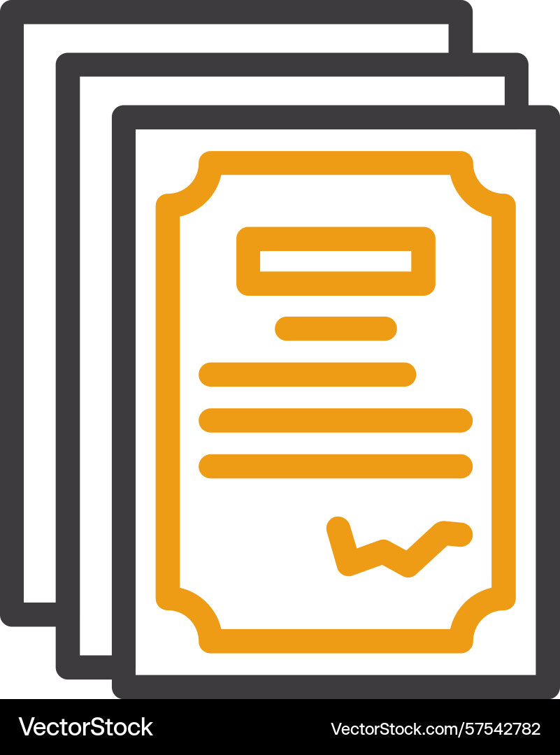 Contract document two color icon Vector Image