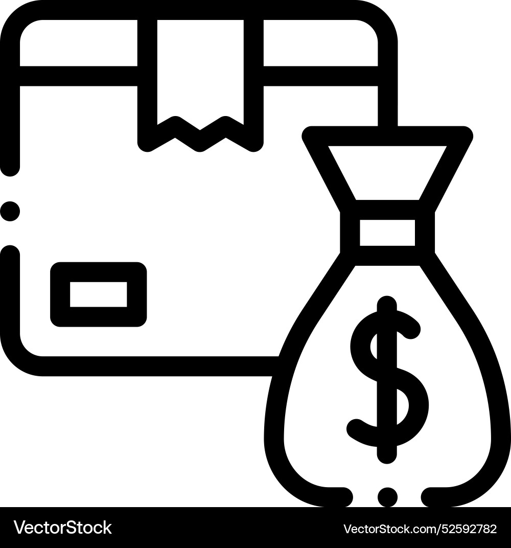 Cost icon thin linear style design isolated Cost icon thin linear style design isolated vector image