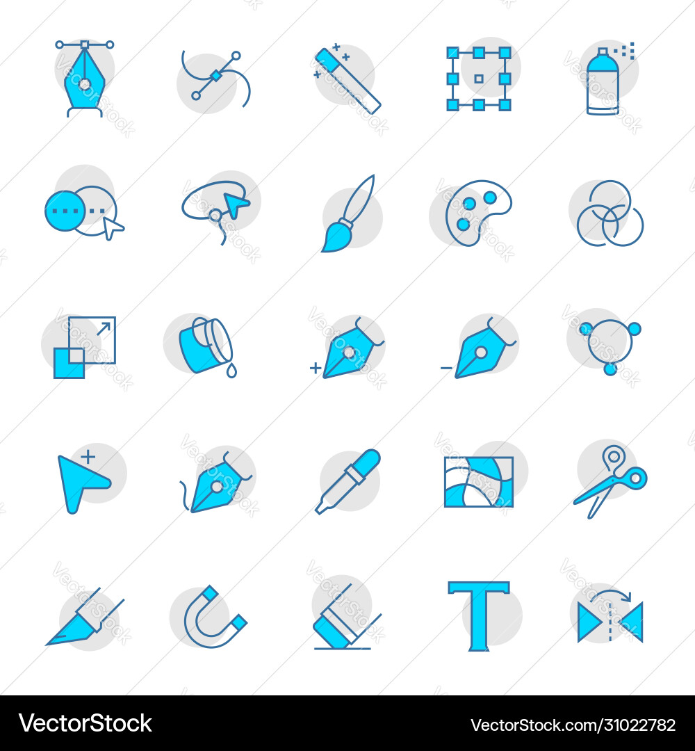 Cursor Icon Set - Editing Tools vector image