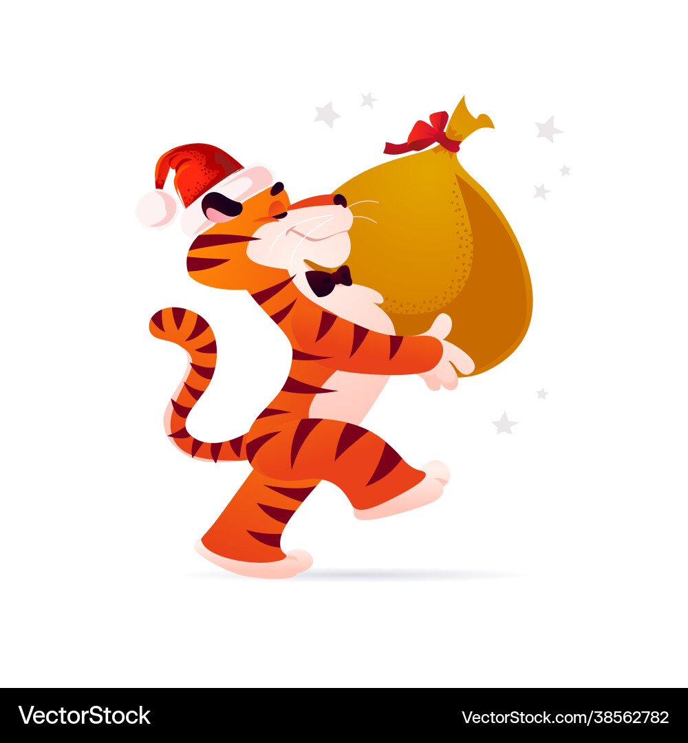 Flat cartoon new year and merry Flat cartoon new year and merry vector image