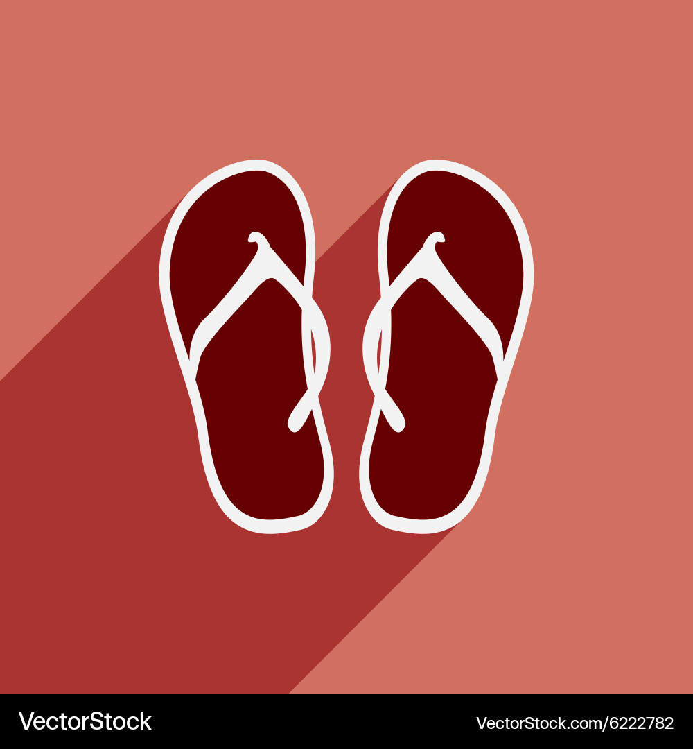 Flat with shadow icon and mobile application beach vector image