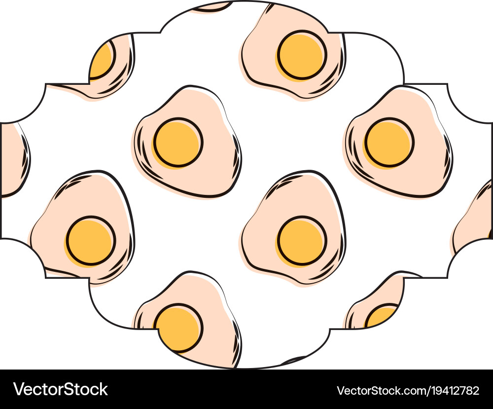Frame with eggs pattern background Vector Image