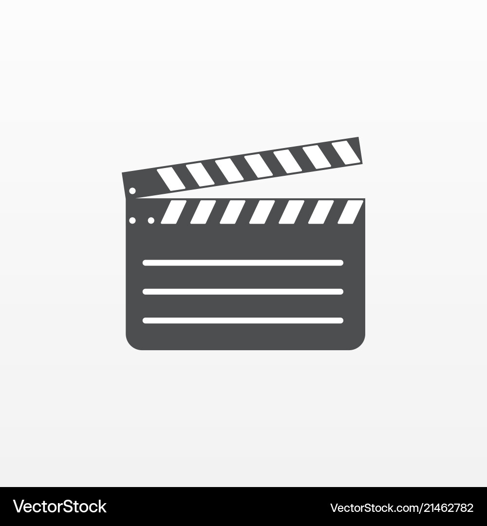 Gray clapperboard icon isolated on background mod Gray clapperboard icon isolated on background mod vector image
