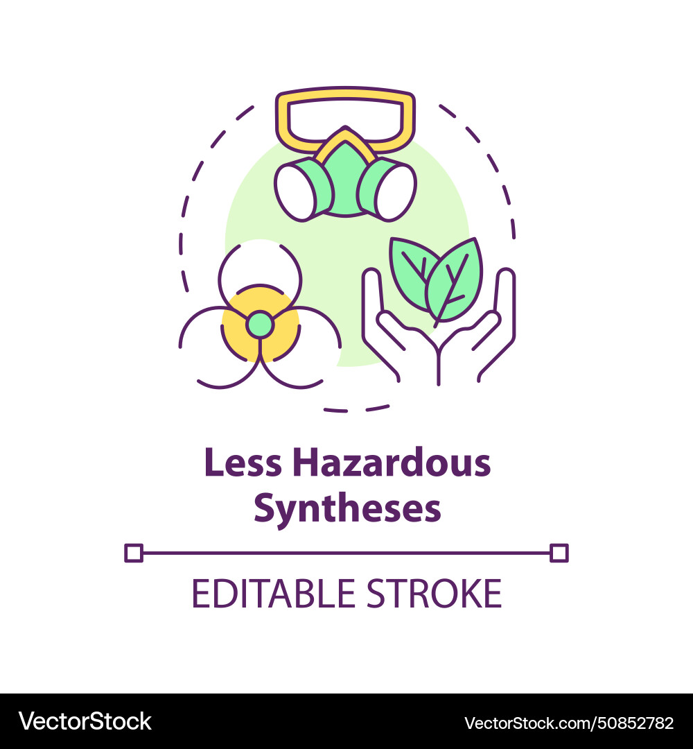 Less hazardous synthesis multi color concept icon Vector Image