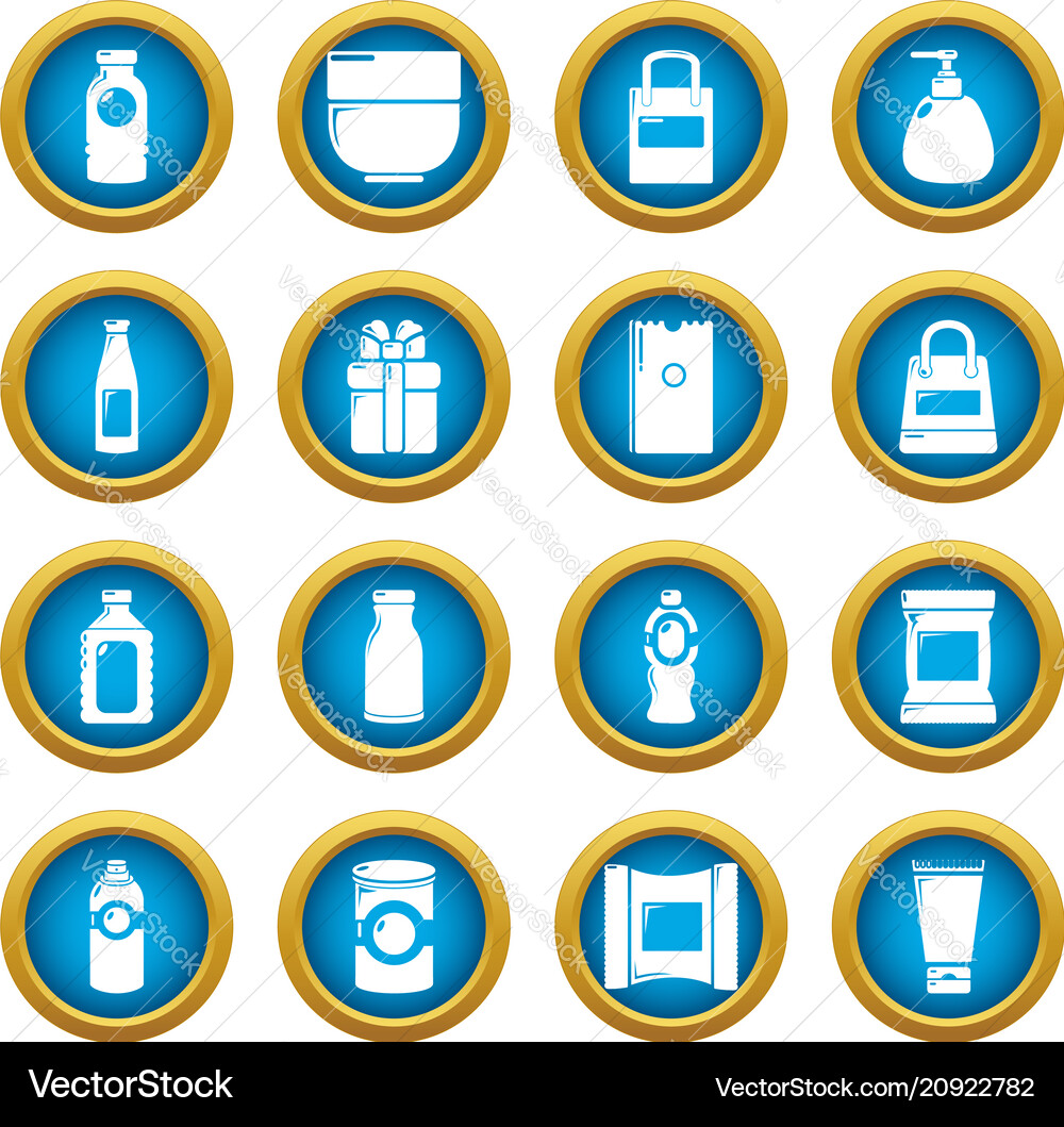 Packagiong store shop icons set simple style Packagiong store shop icons set simple style vector image