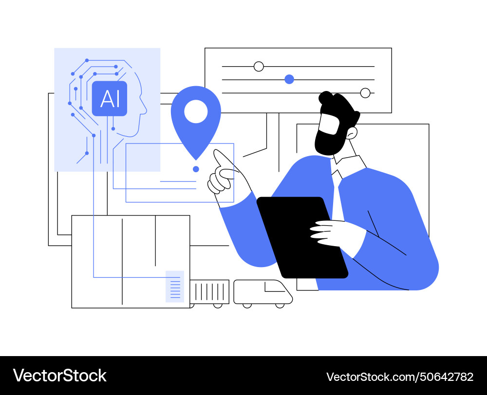 Predictive maintenance solutions with ai abstract Predictive maintenance solutions with ai abstract vector image