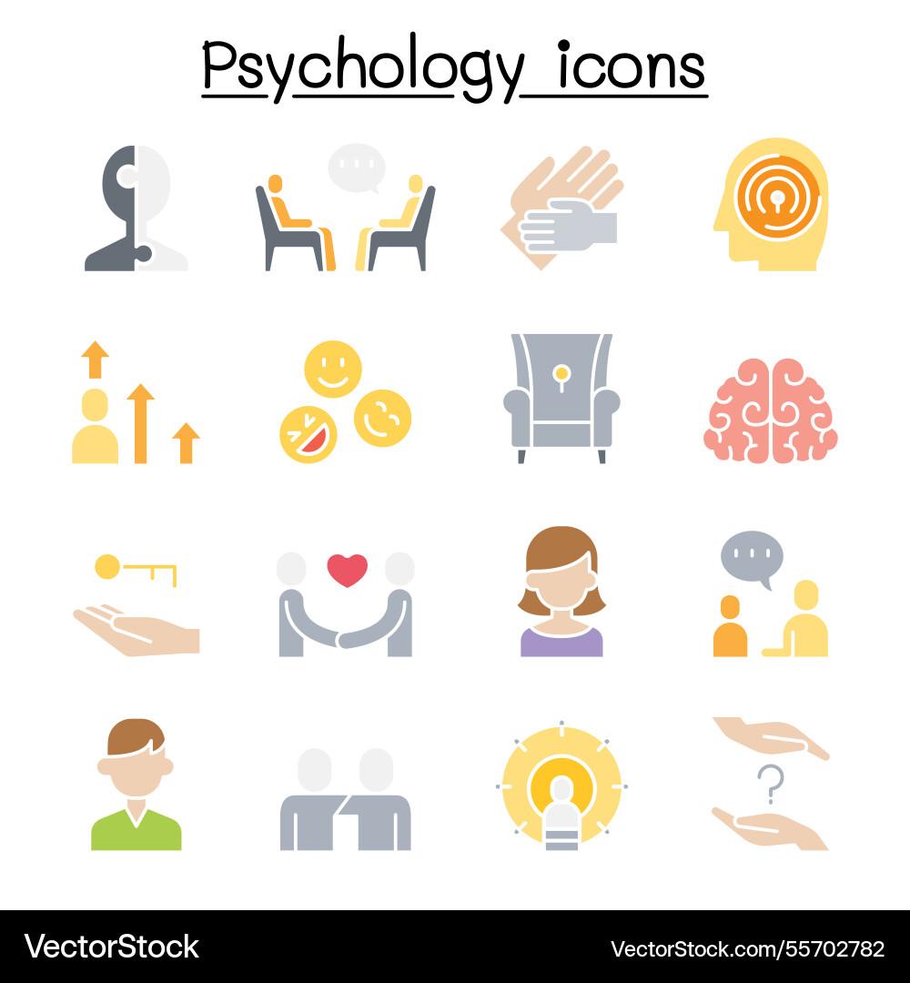Psychologie-Ikone im flachen Farbstil Psychologie-Ikone im flachen Farbstil vektorbild