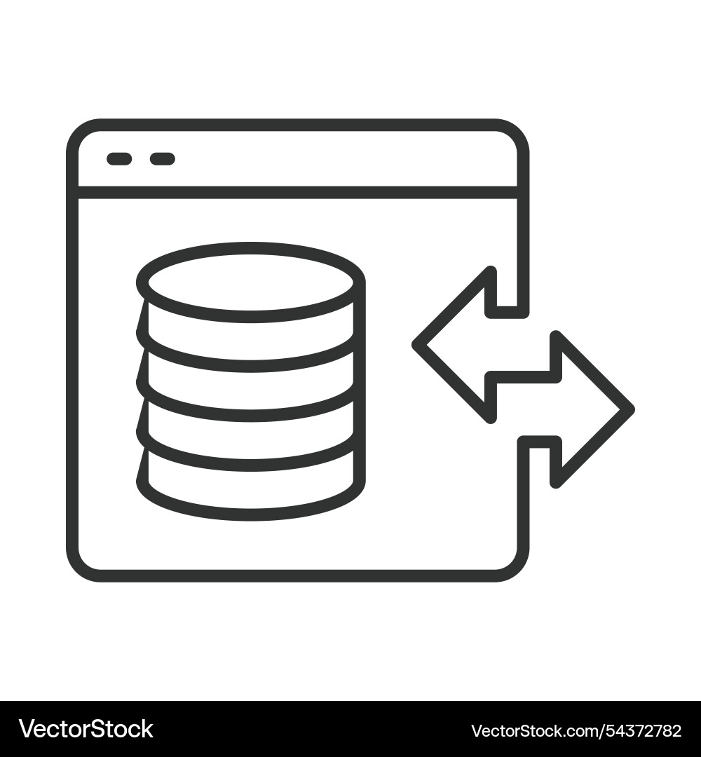 Server interface file transfer icon in line Server interface file transfer icon in line vector image
