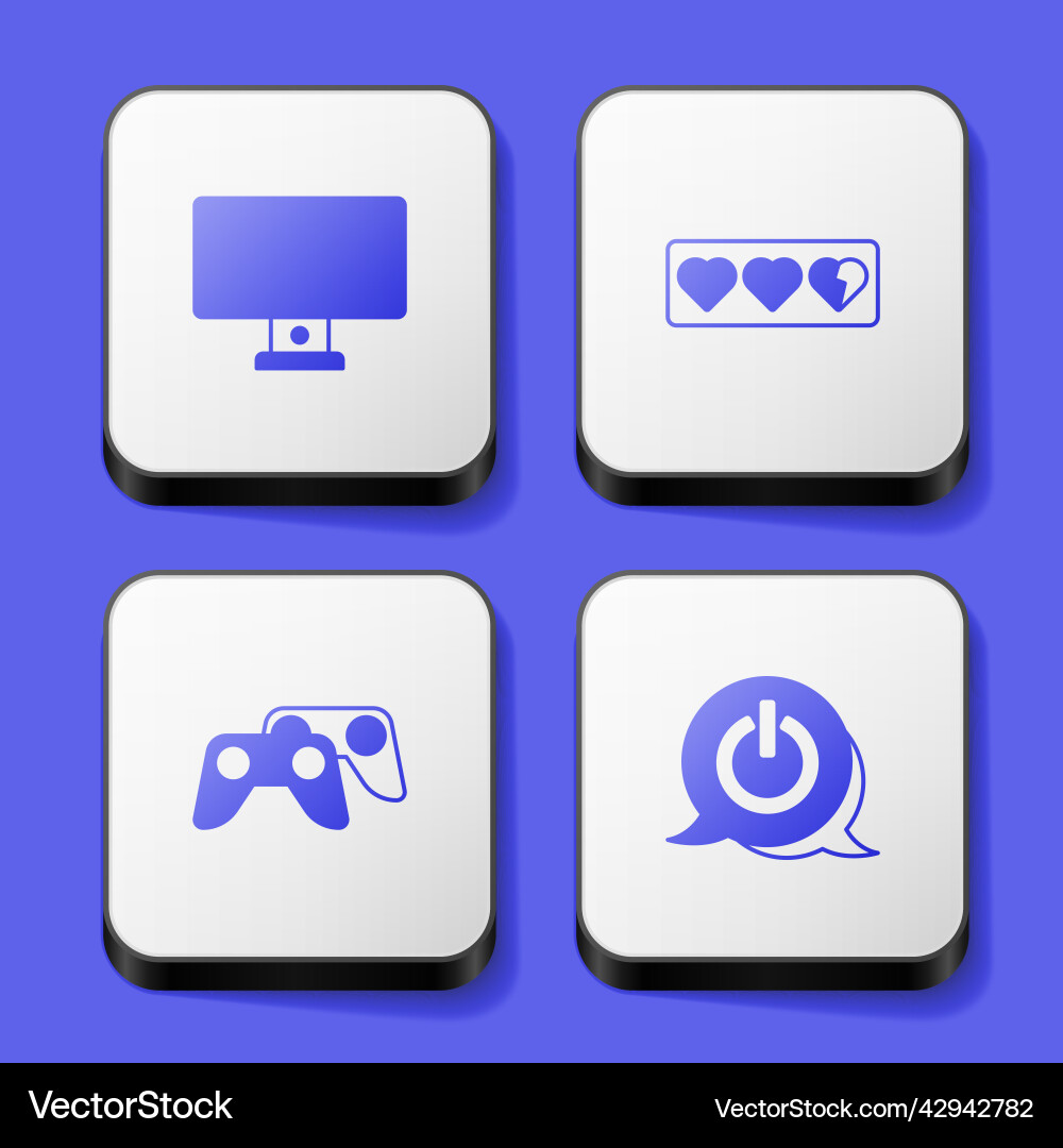 Set computer monitor game life bar controller Vector Image