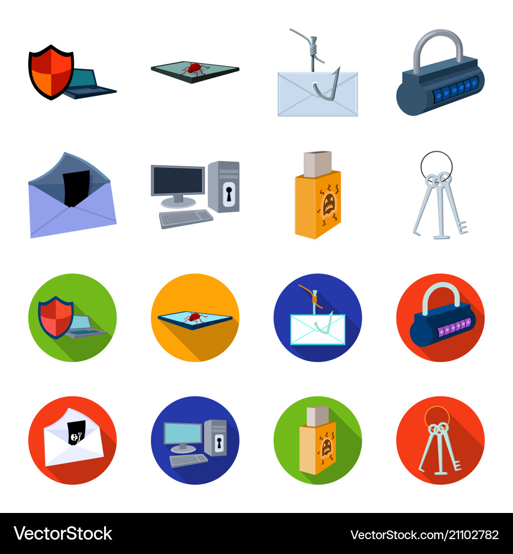 Virus monitor display screen hackers vector image
