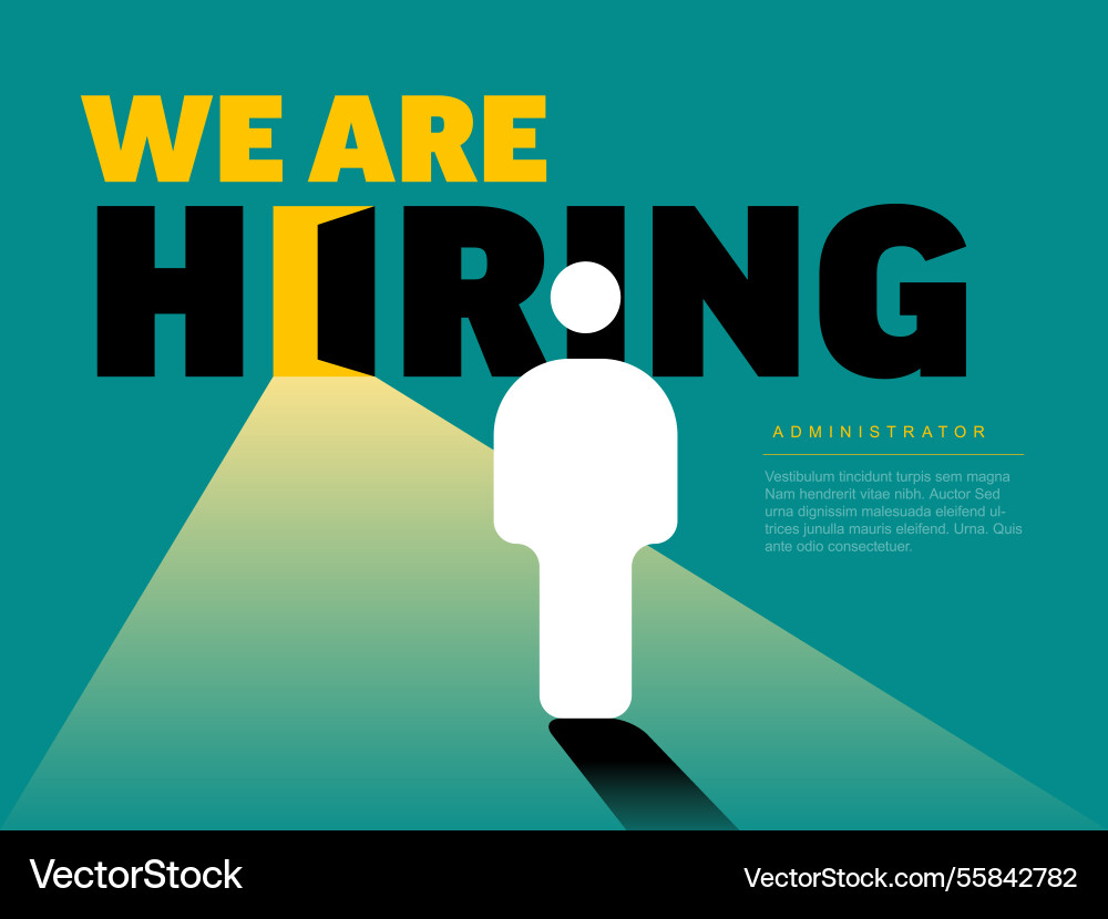 Wir sind Einstellung - Administrator Rolle Werbung Wir sind Einstellung - Administrator Rolle Werbung vektorbild