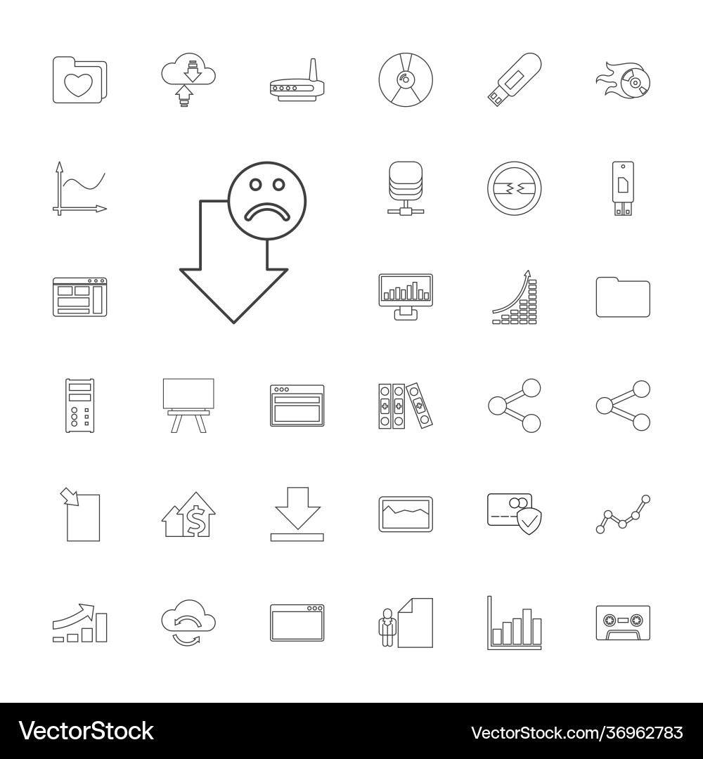33 data icons vector image