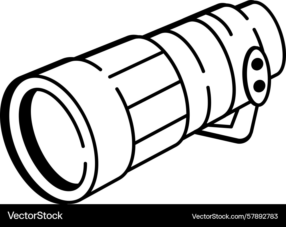 A sketchy style icon representing camera lens Vector Image