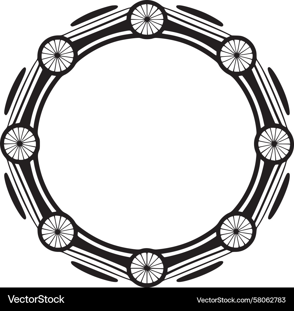 Circular Wheel Frame Pattern Vector Image