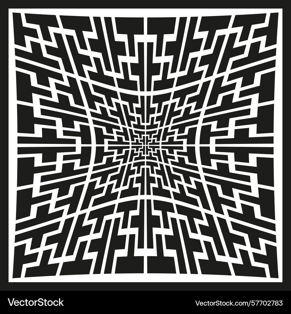 Complex maze pattern square labyrinth icon Complex maze pattern square labyrinth icon vector image